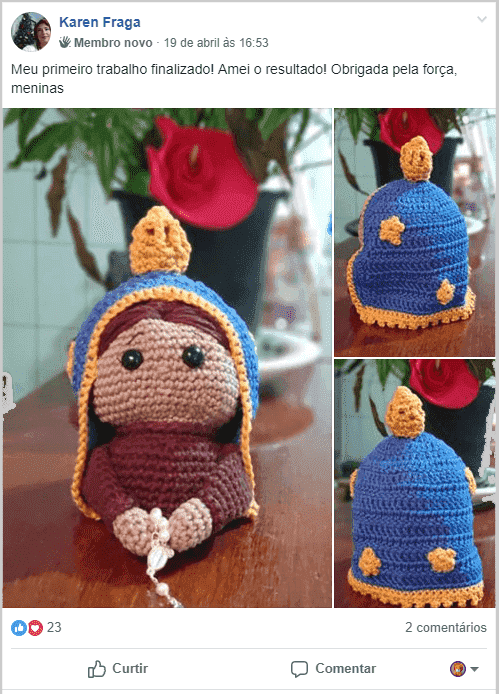 amigurumi nossa senhora aparecida